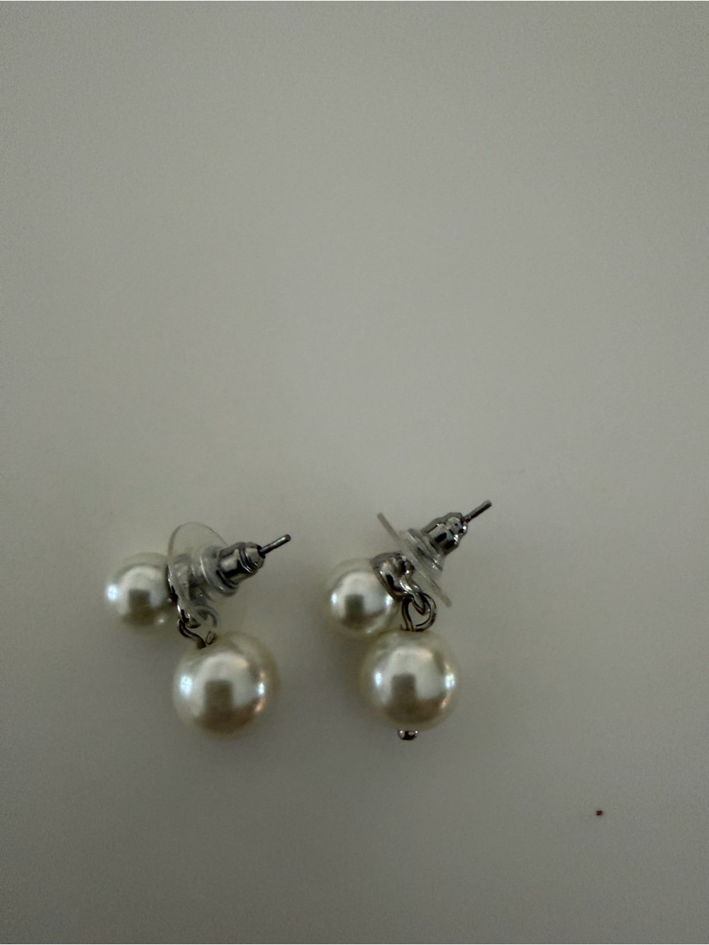 Classic Pearl Drop Stud Earrings - White
